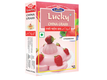 LUCKY CHINA GRASS (RASPBERRY Flavor 100 gm)[Pack of 5]