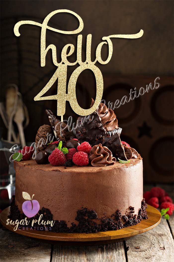 Hello 40 Number Cake Topper