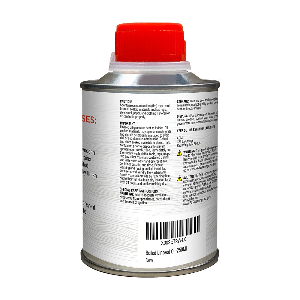 Linsheen Boiled Linseed Oil - Fast Drying Flaxseed Wood Treatment To Rejuvenate, Restore And Condition Outdoor And Indoor Wood F