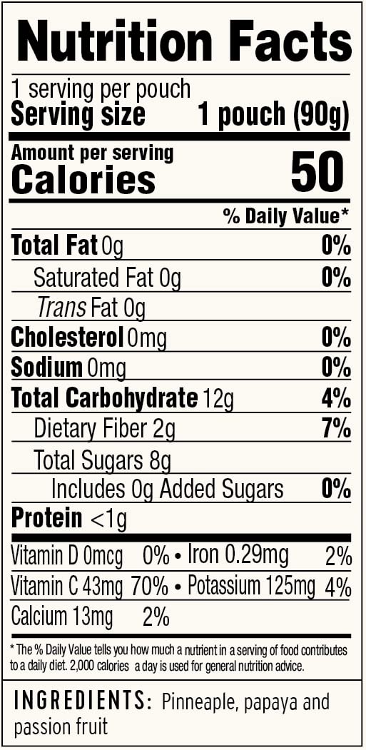 Golden Farms Tropical Pouches, Low Ingredient Healthy Snacks (Pack Of 12), 100% Pure Fruit, No Added Sugar, Vegan, Gluten-Free,