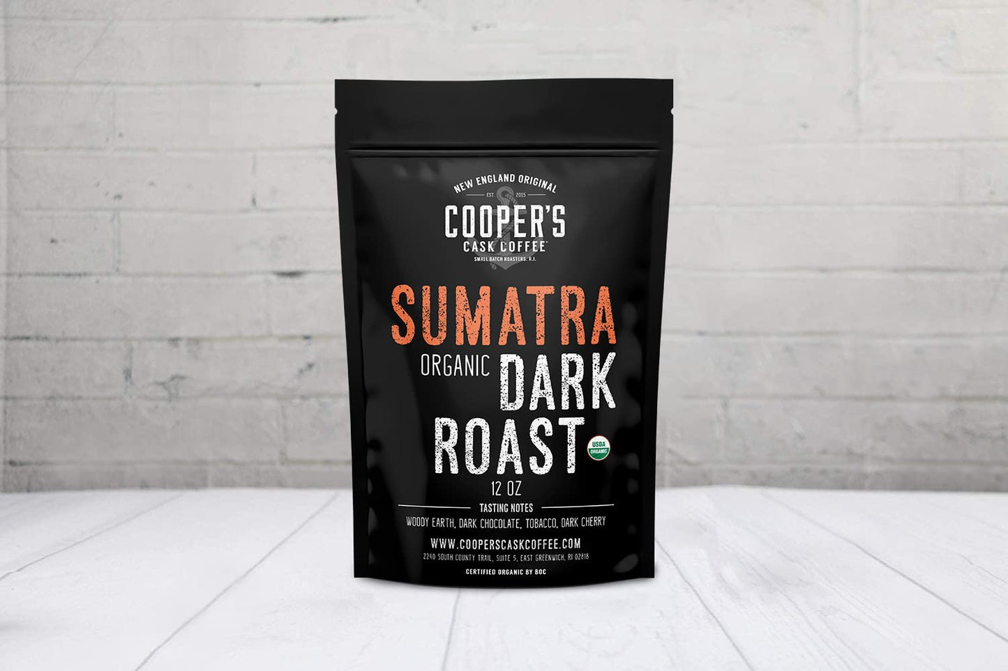 Cooper's Cask Coffee Organic Dark Roast Sumatra - 12 oz Whole Bean, Smooth & Rich, Grade 1 Premium Coffee