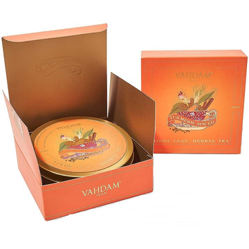 Vahdam, Turmeric Spiced Tea Gift Sets (50 G) Brews 25+ Cups | 100% Natural Herbal Blend Of Turmeric & Exotic Indian Spices | Glu