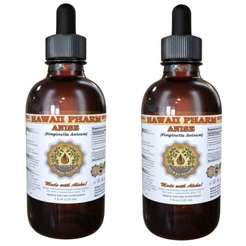 Hawaii Pharm Organic Anise Liquid Extract Tincture, 2 Fl Oz (Pack of 2), Glass
