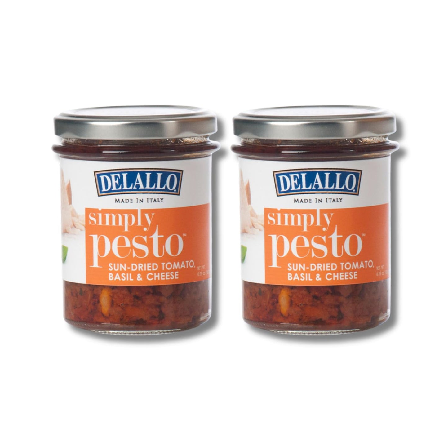 DeLallo Sun-Dried Tomato Basil Pesto Sauce, Made with Sweet Sun-Dried Tomatoes, Fresh Basil and Pecorino Romano Cheese, 6.35 oz 