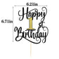 Happy 1Th Birthday Cake Topper, 1 Birthday Party Cake Decorations (Black And Gold Flashes, 1St)