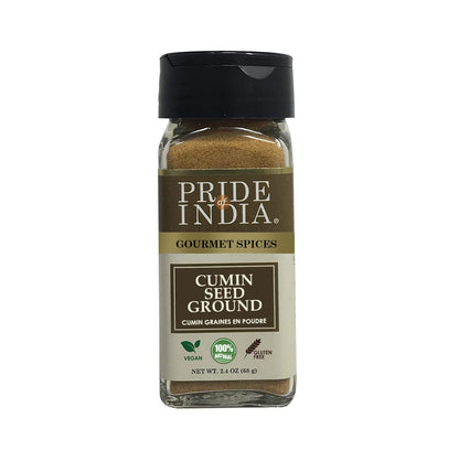 Pride of India - Cumin Seed Ground - Traditional Indian Spice - Seasoning spice for Curries/Lentils/Chicken/Meat - Easy to Use -