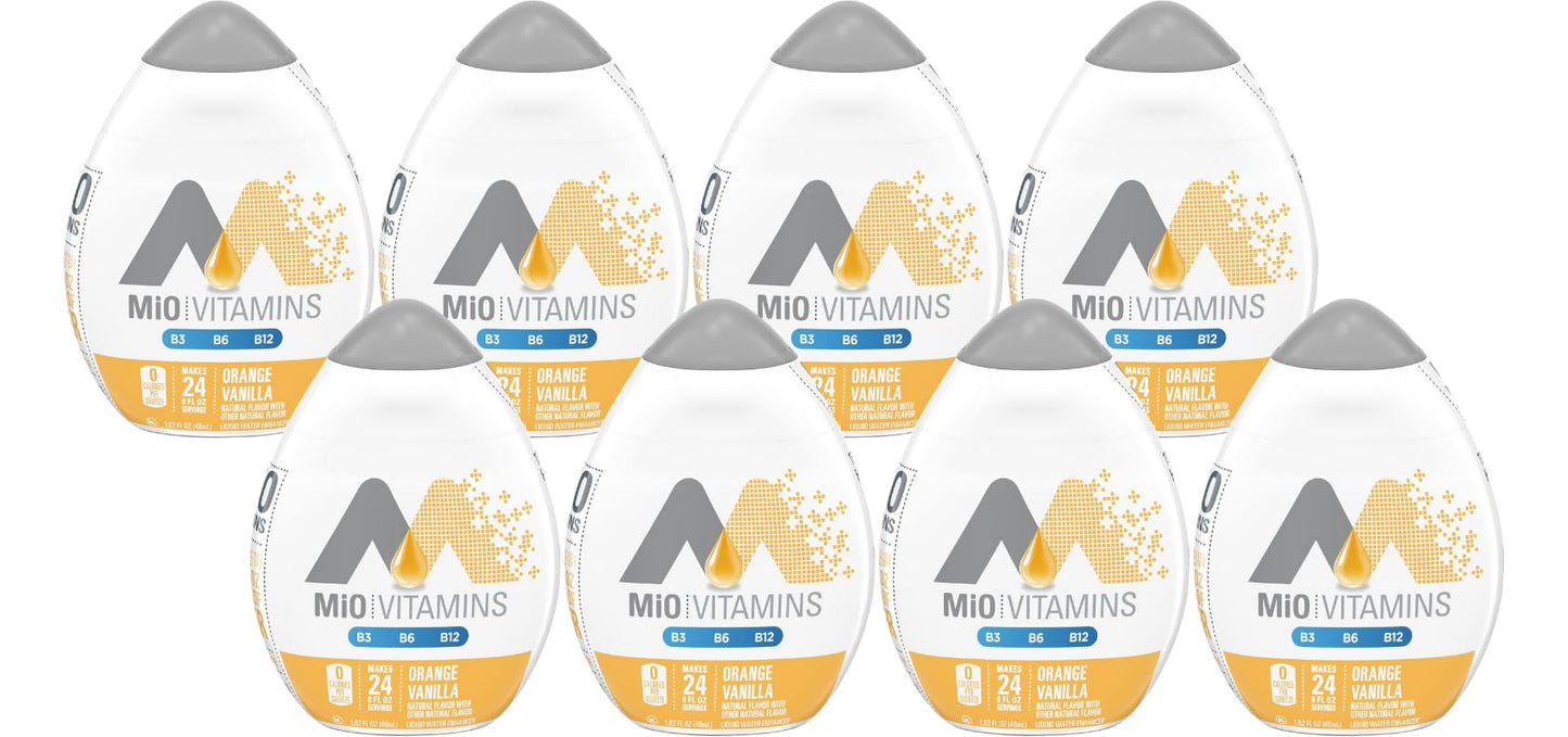 Mio Vitamins Liquid Water Enhancer, Orange Vanilla, 1.62 Oz, 8-Pack