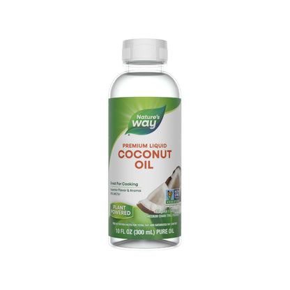 Nature's Way Liquid Coconut Oil, Superior Flavor and Aroma, Hexane Free, Stays Liquid, Non-GMO Project Verified, 10 Fl Oz (Packa