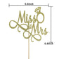 Miss To Mrs Cake Topper, Glitter Wedding Engagement Bridal Shower Bachelorette Party Decorations Supplies, Gold