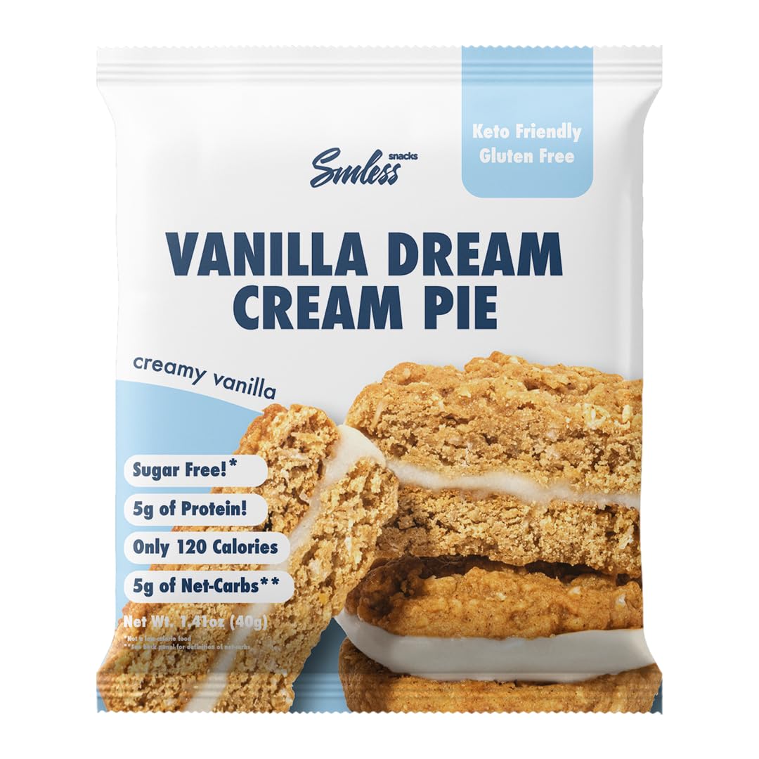 Sinless Oatmeal Cream Pie - Keto Vanilla Cream Sandwich Cookies - Gluten Free Sugar Free - Healthy Low Carb Snacks for Diabetic 