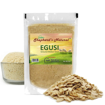Egusi By Shepherds Natural, Ground Melon Seeds,100% All Natural 227 Grams / 8Oz