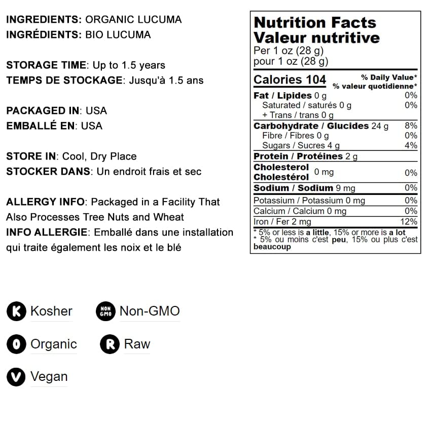 Food To Live - Organic Lucuma Powder, 12 Pounds - Raw, Non-Gmo, 100% Pure, Non-Irradiated, No Additives, Paleo, Keto, Vegan Supe