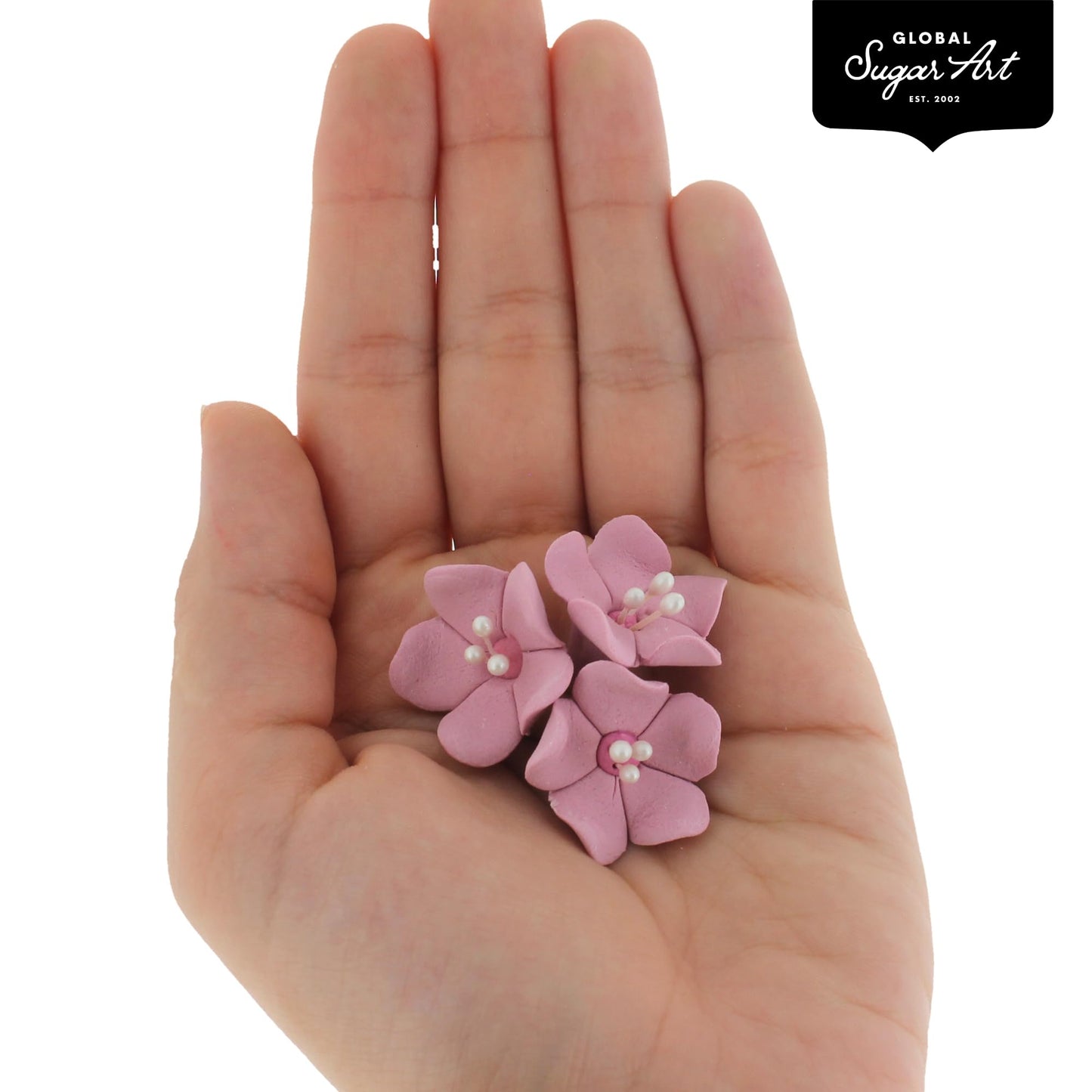 Global Sugar Art Blossom Sugar Wedding Cake Flowers, 24 Count, Dusty Pink, Unwired