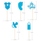 30-Pack Glitter Baby Shower Cupcake Toppers Cake Topper, Blue Oh Baby Onesie Bottle Foot Print Nipple Cupcake Toppers Cake Toppe
