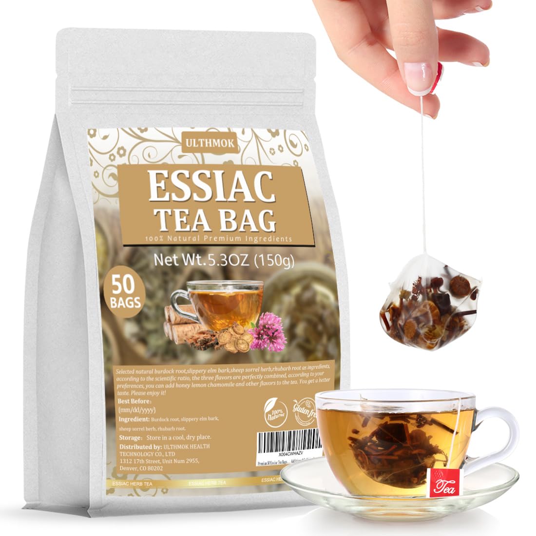 Top-Grade 50 Essiac Tea Bags  Wellness Blend Tea  Made With 100% Natural Ingredients  No Additives & Energy Blend Free.