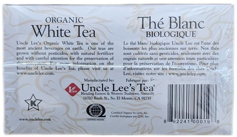 Uncle Lees Tea Organic White Tea, 40 Tea Bags, 2.26 oz, Model TH-UL0063