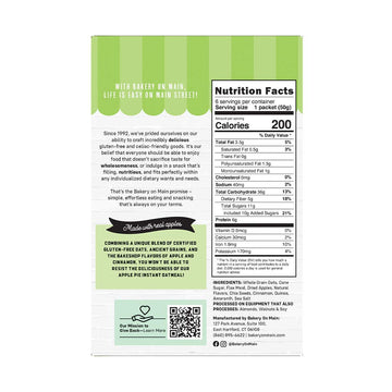 Bakery On Main, Gluten-Free Instant Oatmeal, Vegan & Non GMO - Apple Pie, 10.5oz (Pack of 1)