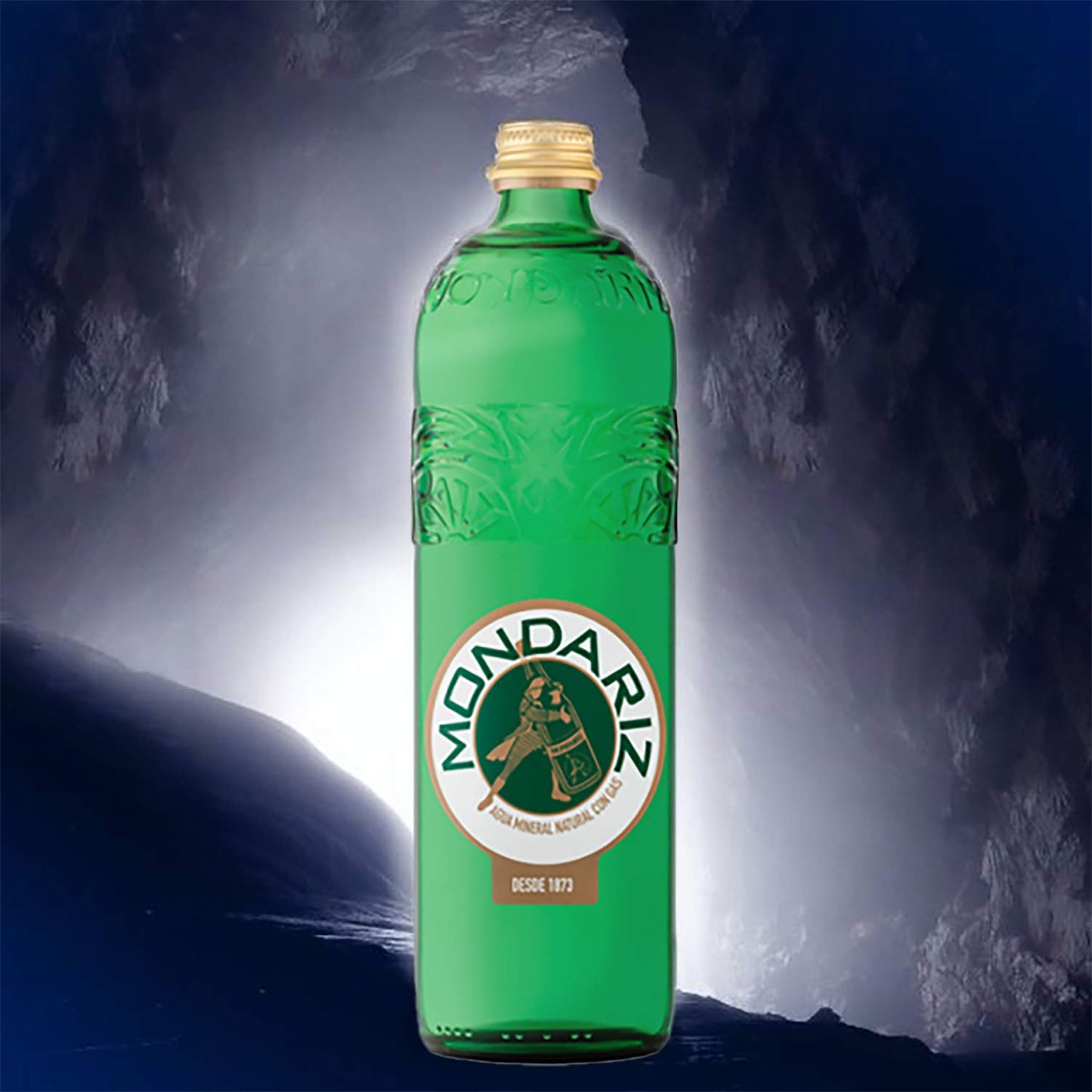 Mondariz Sparkling Natural Mineral Water, 750 mL (Pack of 12 Glass Bottles)