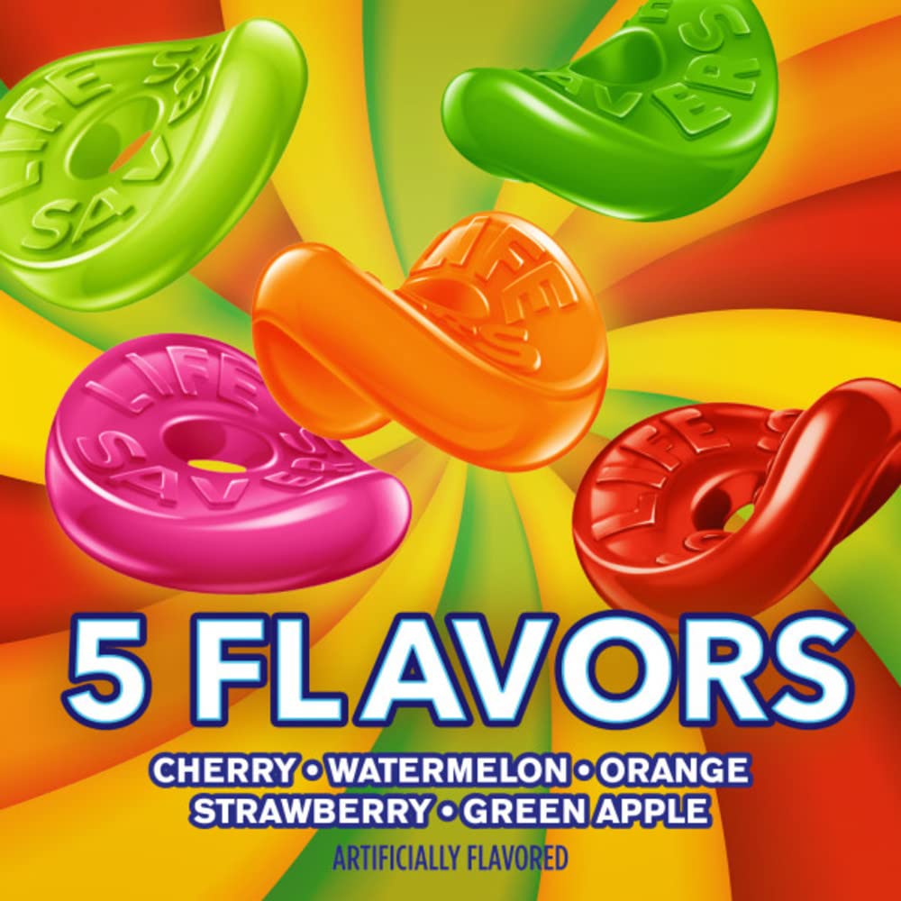 LIFE SAVERS 5 Flavors Gummies Candy Bag, Gummy Candy for Goodie Bags, Road Trips, Treats, 7 oz (Pack of 12)