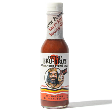 Brother Bru-Brus African Hot Sauce - No Sodium, Salt Free, Sugar Free, Gluten Free, Vegan - Habanero, Seasoning & Spice - 5 oz (