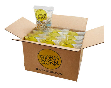 BjornQorn 12-Pack Cloudy (Salty) Popcorn - Vegan & Gluten-Free - Slow Roasted and Salted - (12 3oz bags)