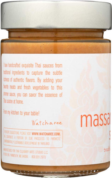 WATCHAREES Thai Curry Sauce, Massaman, 11.5 Fl Oz, Pack of 1