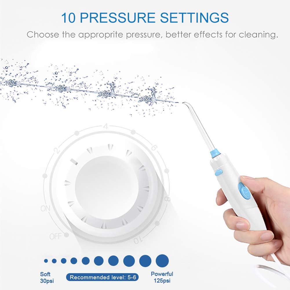 Turewell Water Flossing Oral Irrigator, 600Ml Dental Cleaner 10 Adjustable Pressure, Electric Oral Flosser For Teeth/Braces, 8 W