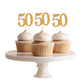 Donoter 50pcs Cupcake Toppers Gold Glitter Number 50 Cake Picks for Birthday Anniversary Party