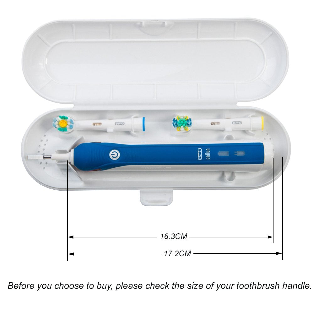 Nincha Portable Replacement Plastic Electric Toothbrush Travel Case For Oral-B Pro Series (White)