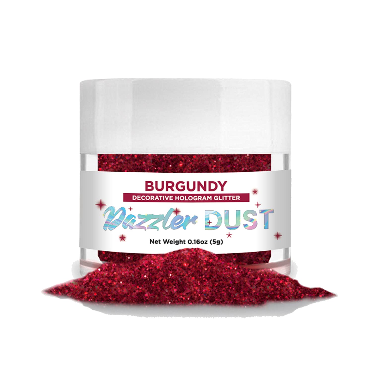 BAKELL Burgundy Red Art & Craft Glitter, 5g Jar | DAZZLER DUST | Non-Toxic Decorating Glitter | Arts, Crafts, Slime, Glue, Paint