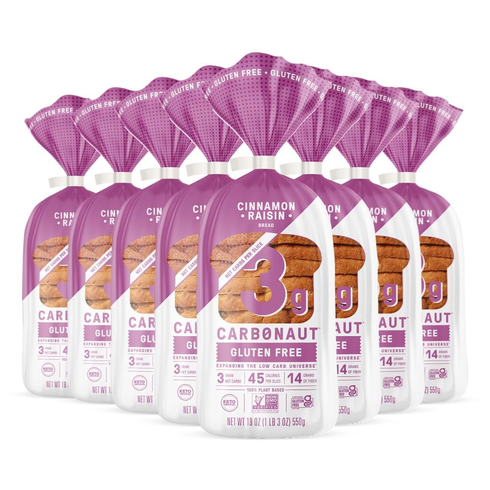 Carbonaut Gluten Free Bread  Low Carb Bread  Keto Bread  Keto-Certified Food  Snack  Meals  Non-Gmo  Vegan (Gluten Free Low Carb Seeded  Pack Of 8) - Sans Gluten