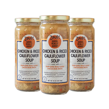 Chicken & Riced Cauliflower Soup By Zoup! Good, Really Good - No Artificial Colors Or Flavors, No Preservatives, Gluten Free Chicken & Riced Cauliflower Soup, 16 Oz Ready To Serve (3 Pack)
