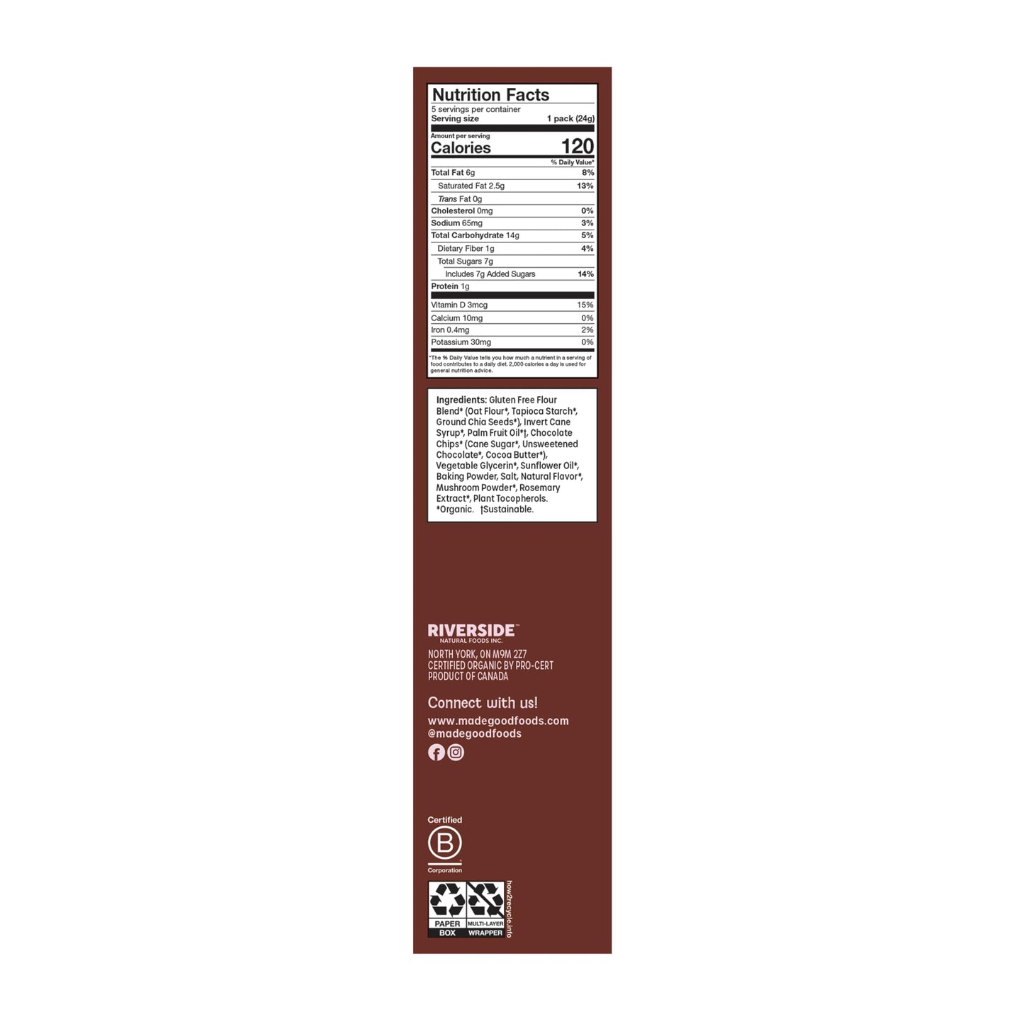 MadeGood Chocolate Chip Soft Baked Cookies, Organic Snacks, 0.85oz Each