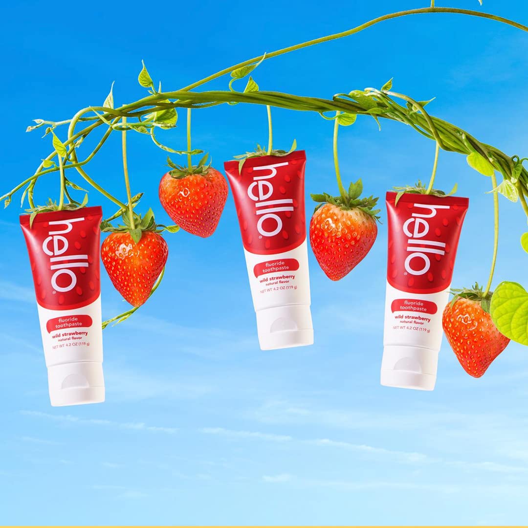 Hello Variety (Unicorn, Strawberry, Dragon) Fluoride Kids Toothpaste, Anticavity, Natural Flavors, Vegan, Sls Free, Gluten Free,