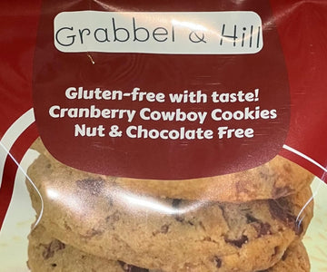 Grabbel & Hill Gluten Free Cranberry Cowboy Cookies. 8 Ounce (Pack Of 12). No Artificial Flavors & Preservatives. Nut & Chocolat