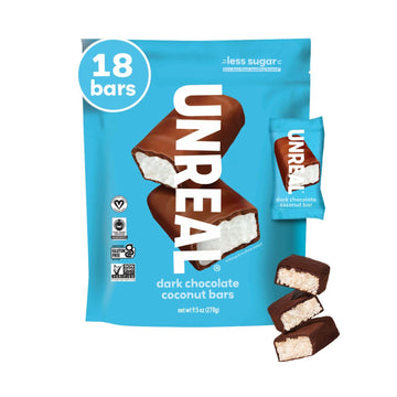 Unreal Dark Chocolate Coconut Bars (Value Size Bag) | Vegan, 3G Sugar, & 3 Simple Ingredients | Non-Gmo, Gluten Free, & Fair Tra