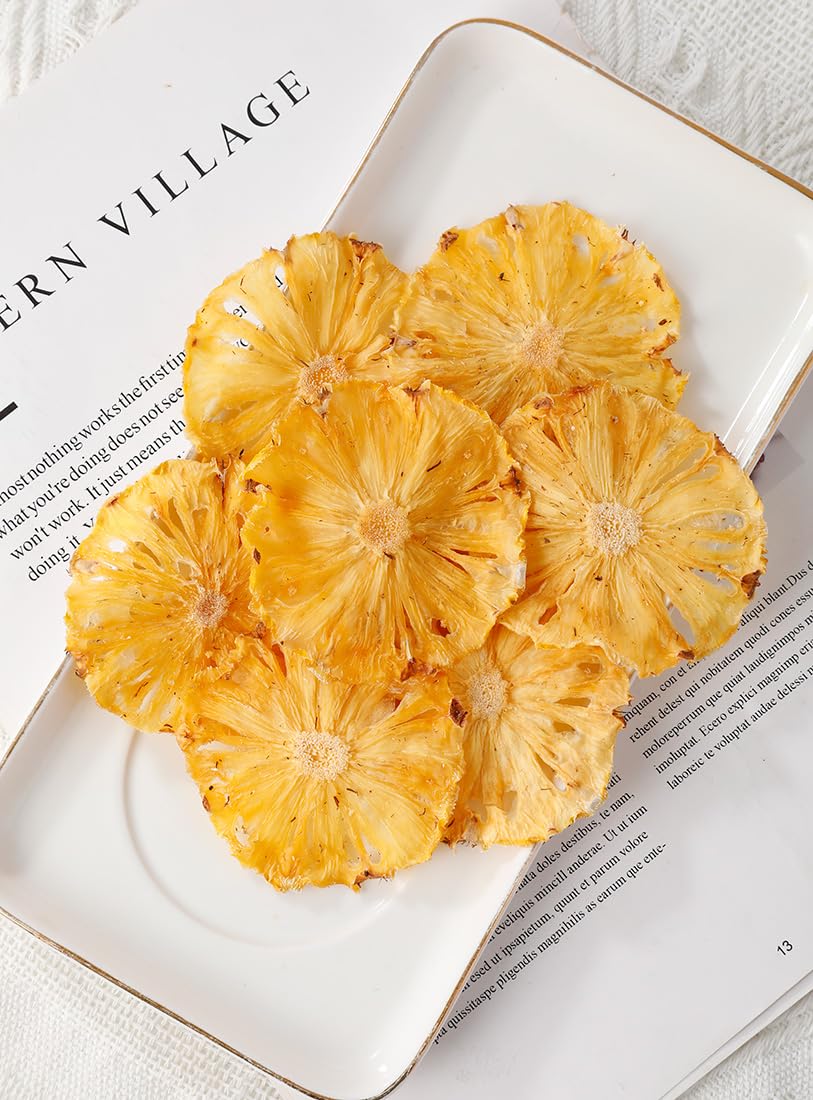 Premium Dried Pineapple 5 Oz/142g,Dehydrated Pineapple Slices,100% Natural,No Sugar Added & No Additives.