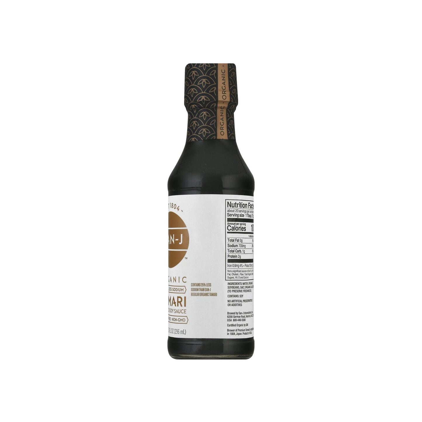 San J International, Sauce Tamari Gluten Free Reduced Sodium Organic, 10 Fl Oz