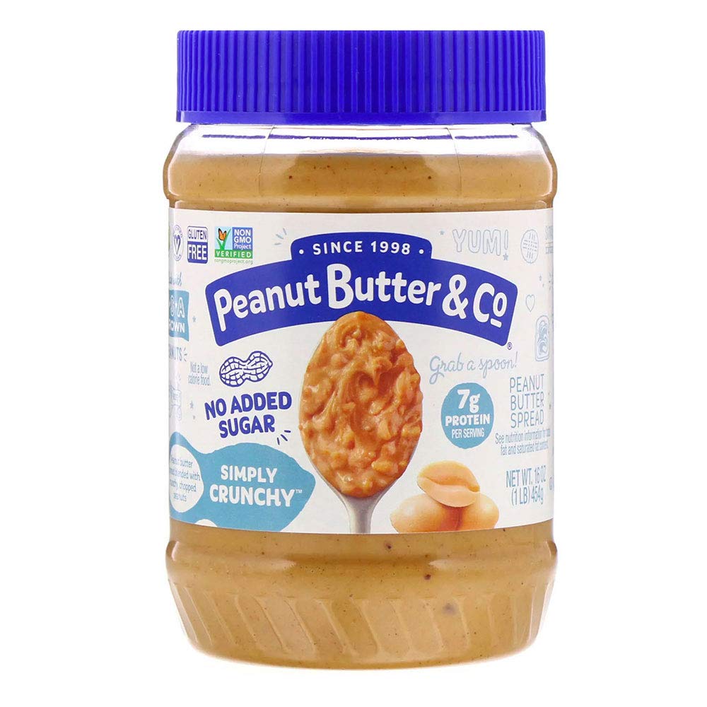 Peanut Butter & Co. Simply Crunchy No Sugar Added Peanut Butter, Non-Gmo Project Verified, Gluten Free, Vegan, 16 Ounce