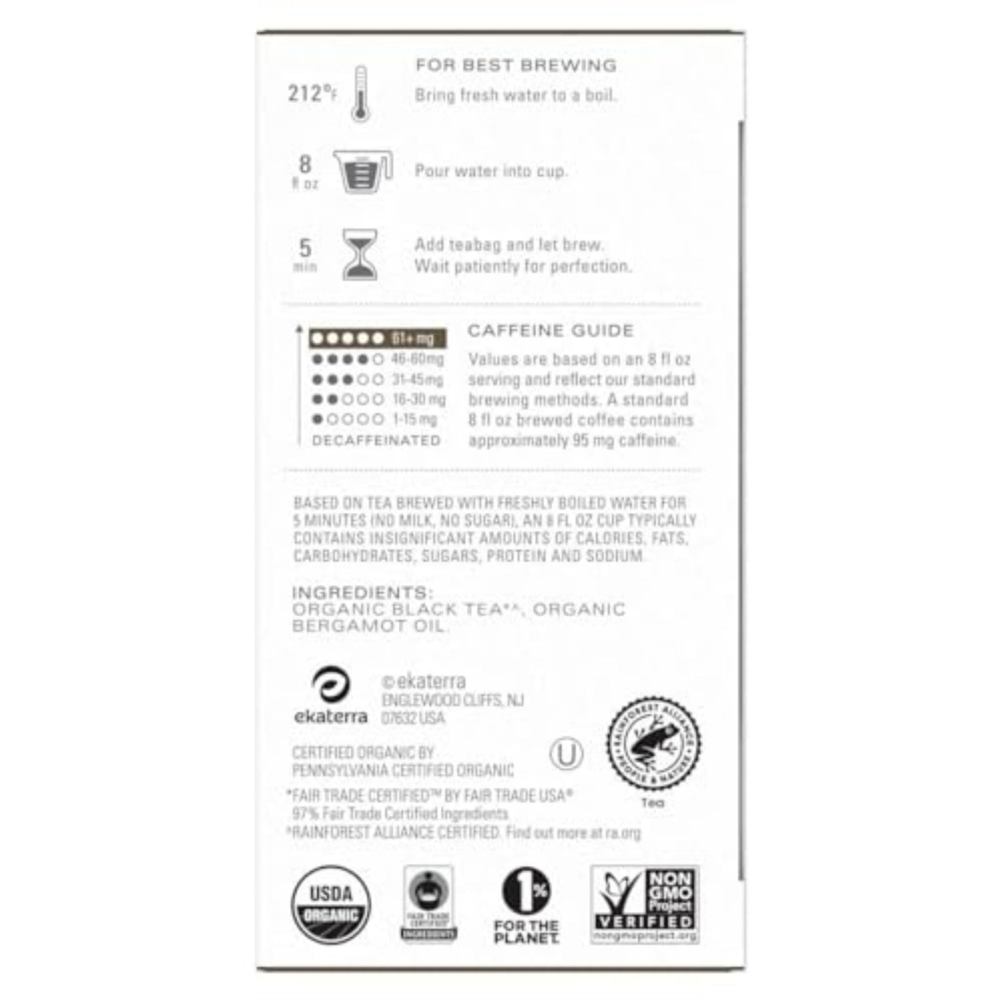Tazo Tea - Tea Organic Black Earl Grey - Case Of 6-16 Bags