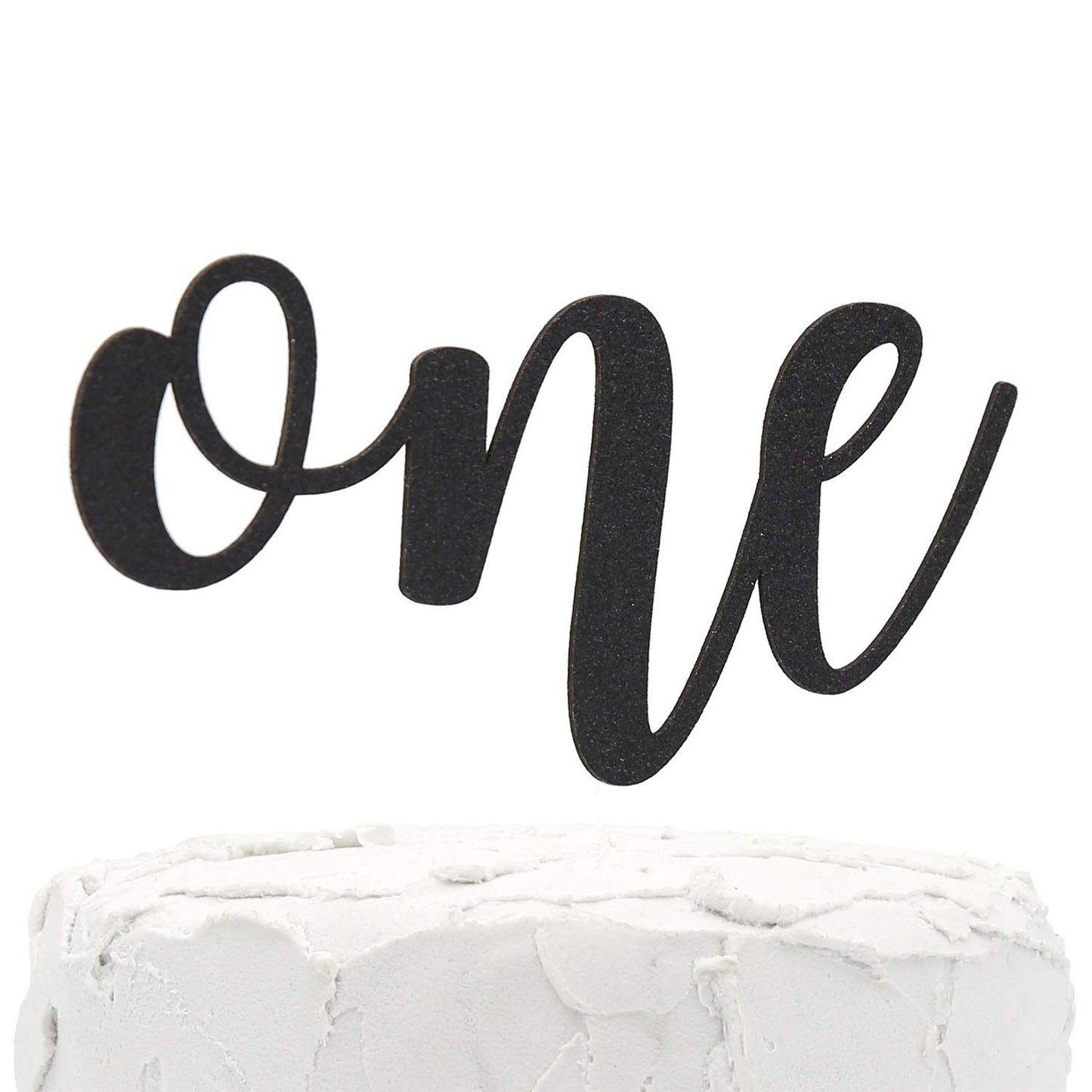 Nanasuko 1St Birthday Cake Topper - One - Double Sided Black Glitter - Premium Quality Made In Usa