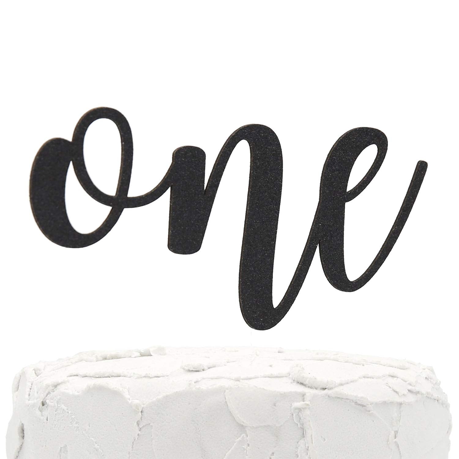 Nanasuko 1St Birthday Cake Topper - One - Double Sided Black Glitter - Premium Quality Made In Usa