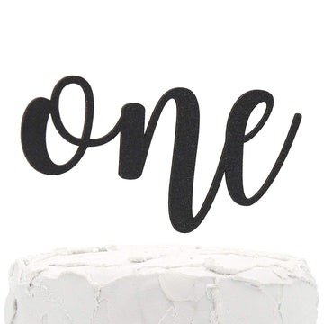 Nanasuko 1St Birthday Cake Topper - One - Double Sided Black Glitter - Premium Quality Made In Usa