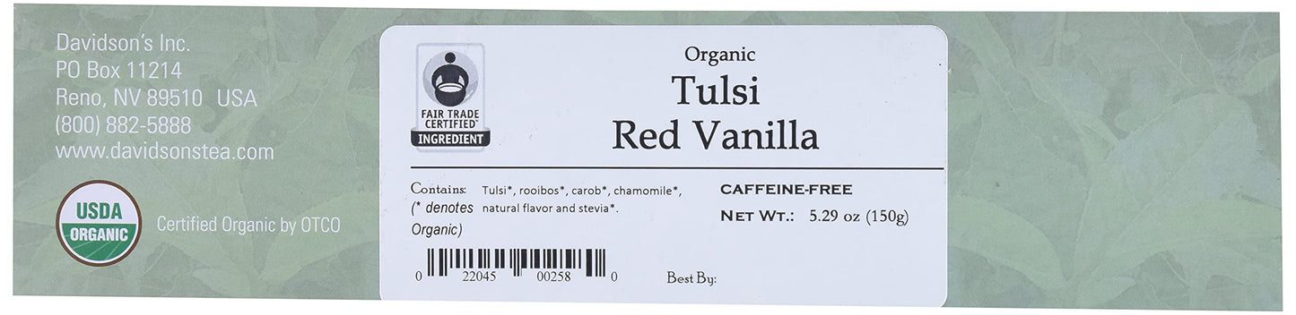 Davidson'S Organics, Tulsi Red Vanilla, 100-Count Unwrapped Tea Bags