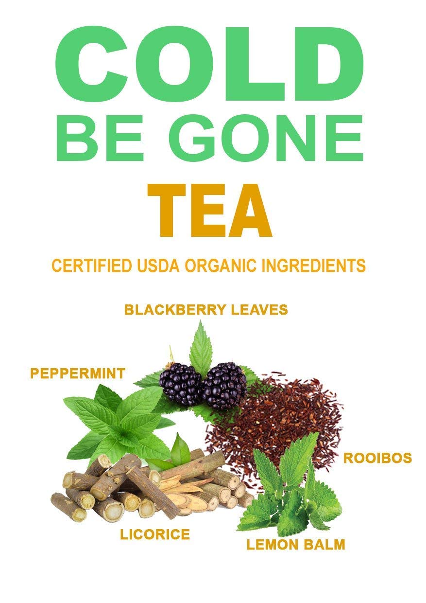 Secrets of Tea Cold Be Gone Herbal Tea - Organic Caffeine-Free Wellness Tea - 20 Count