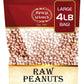Spicy World Peanuts, Raw Whole With Skin (Uncooked, Unsalted) 4 Pound (64Oz) ~ All Natural - Usa Grown Red Skin Spanish Grade