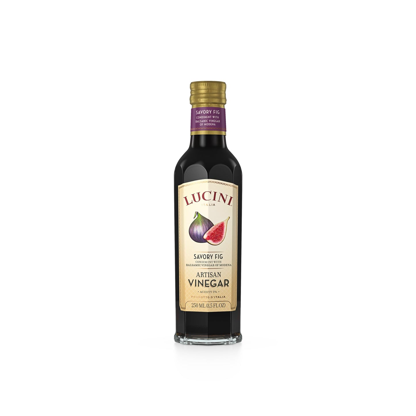 Lucini Italia Artisan Fig Balsamico Vinegar - Non-GMO Verified, Whole30 Approved, 250mL