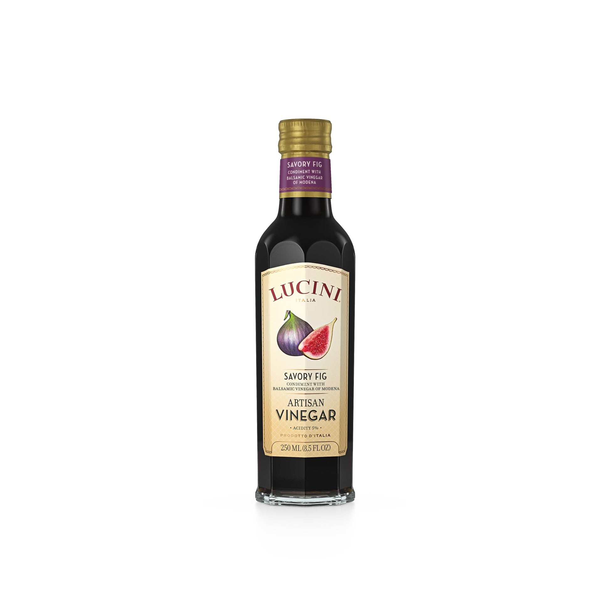Lucini Italia Artisan Fig Balsamico Vinegar - Non-GMO Verified, Whole30 Approved, 250mL