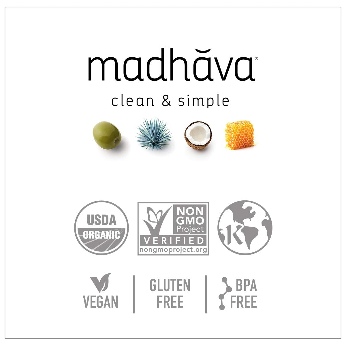 MADHAVA Organic Light Agave, 100% Pure Blue Nectar | Sugar Alternative | Vegan | Non GMO | Natural Liquid Sweetener, 46 Oz. (Pac
