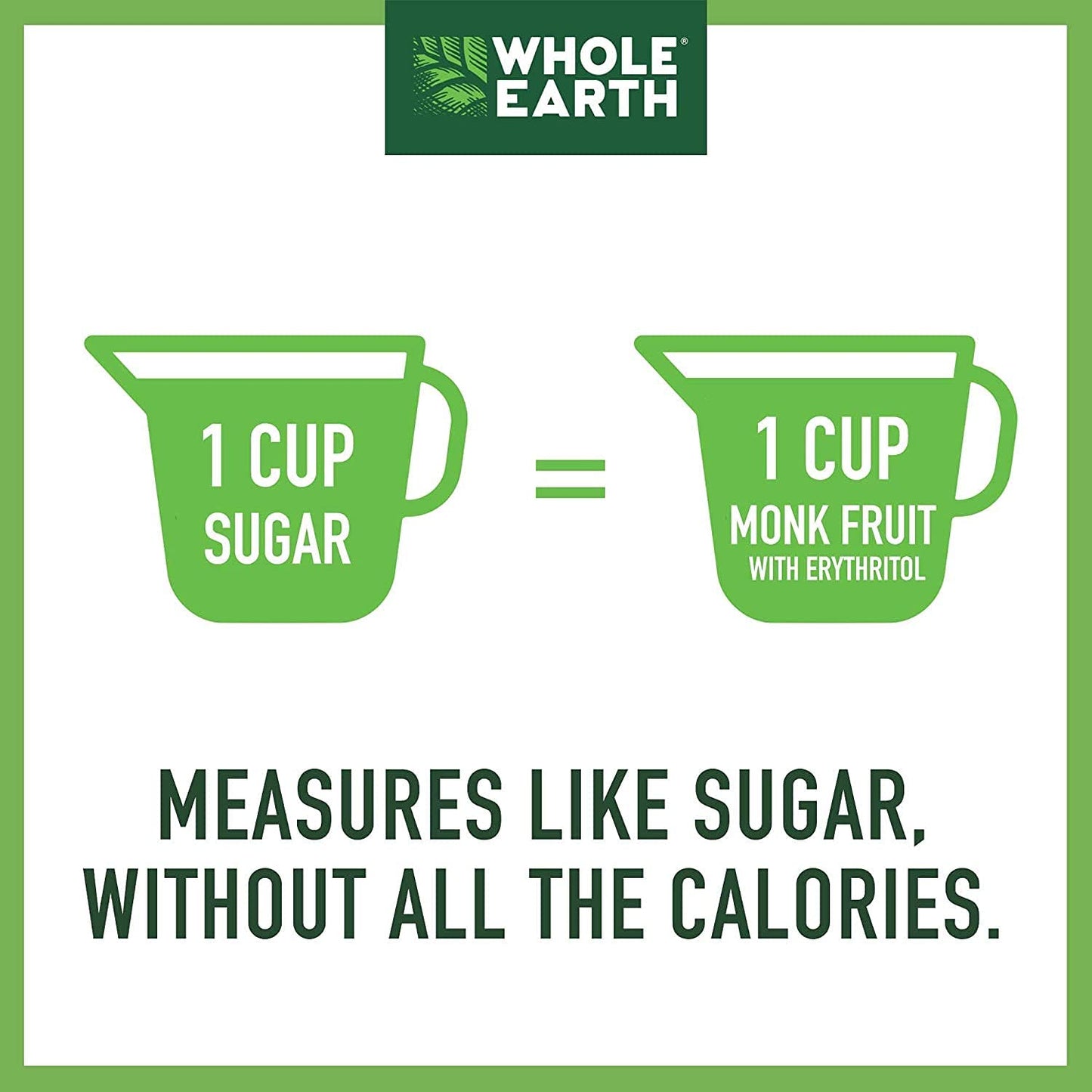Whole Earth Sweetener Co. Monk Fruit Sweetener With Erythritol, Plant-Based Sugar Alternative, 12 Ounce (Pack Of 4)
